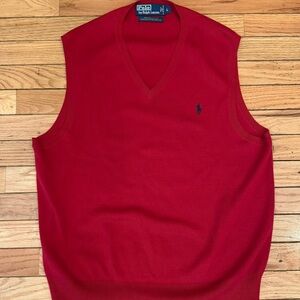Ralph Lauren Red V-Neck Sweater Vest